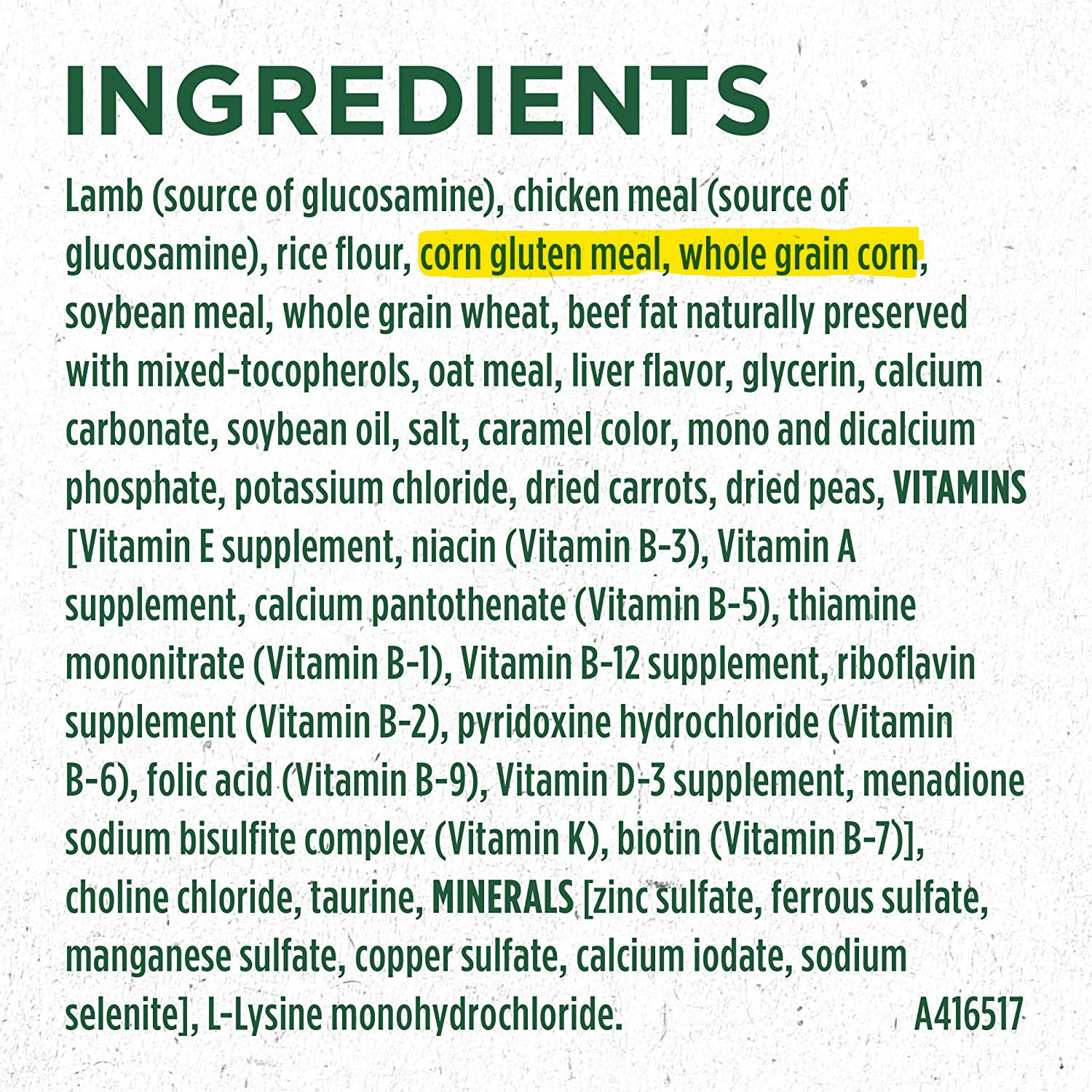 Purina Pet Food Ingredients